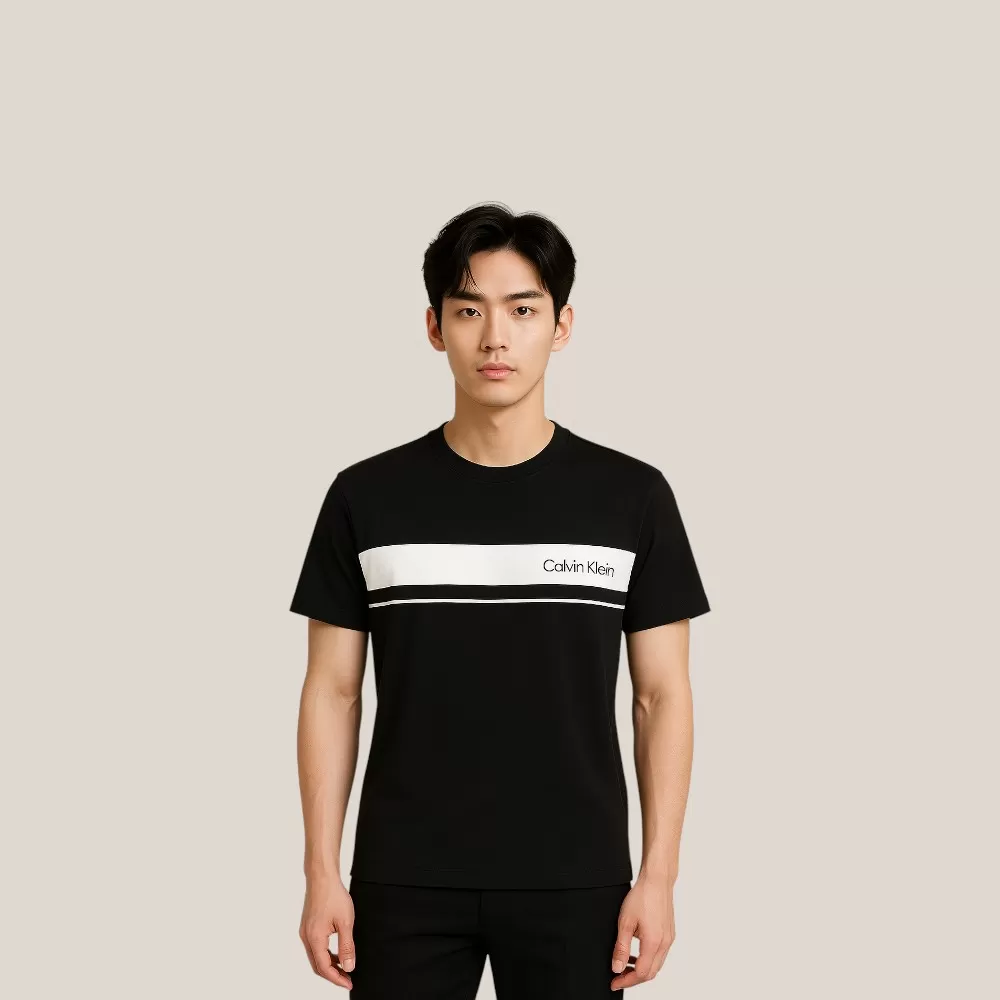 Áo Thun Calvin Klein Logo T-Shirt in Black for Men - Đen / Size S