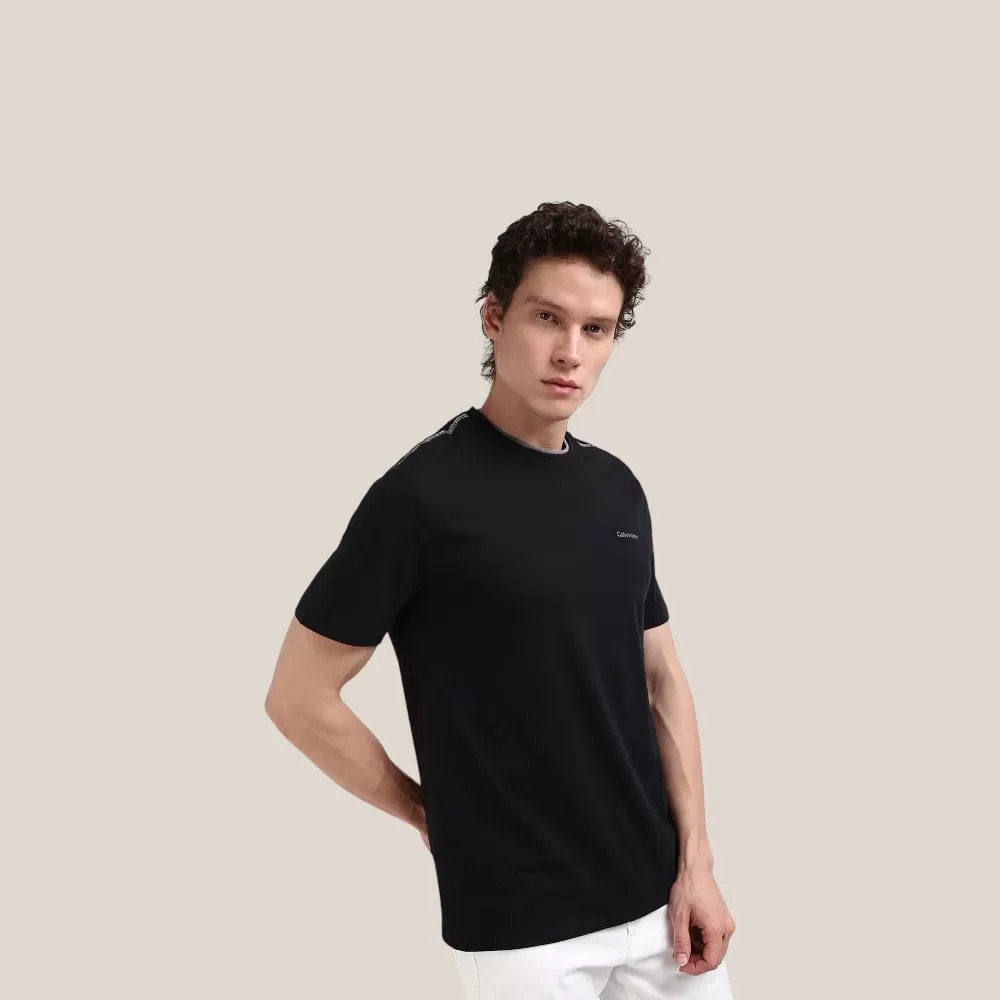 Áo Thun Calvin Klein Short Sleeve Shoulder Taping T-Shirt - Đen / Size M