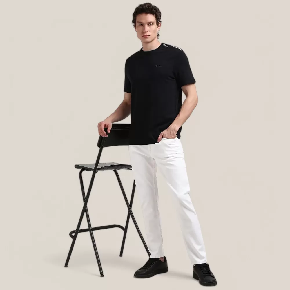 Áo Thun Calvin Klein Short Sleeve Shoulder Taping T-Shirt - Đen / Size M