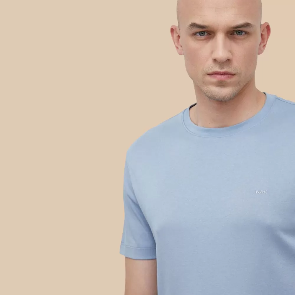 Áo Thun Michael Kors T-Shirt Bawełniany - Xanh Dương Nhạt / Size M