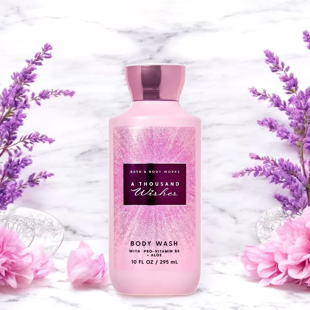 Set 5 món Quà Tặng Bath and Body Work hương A Thousand Wishes  - Sữa dưỡng thể, Sữa tắm, Xịt thơm toàn thân, Nến thơm, Tinh dầu.