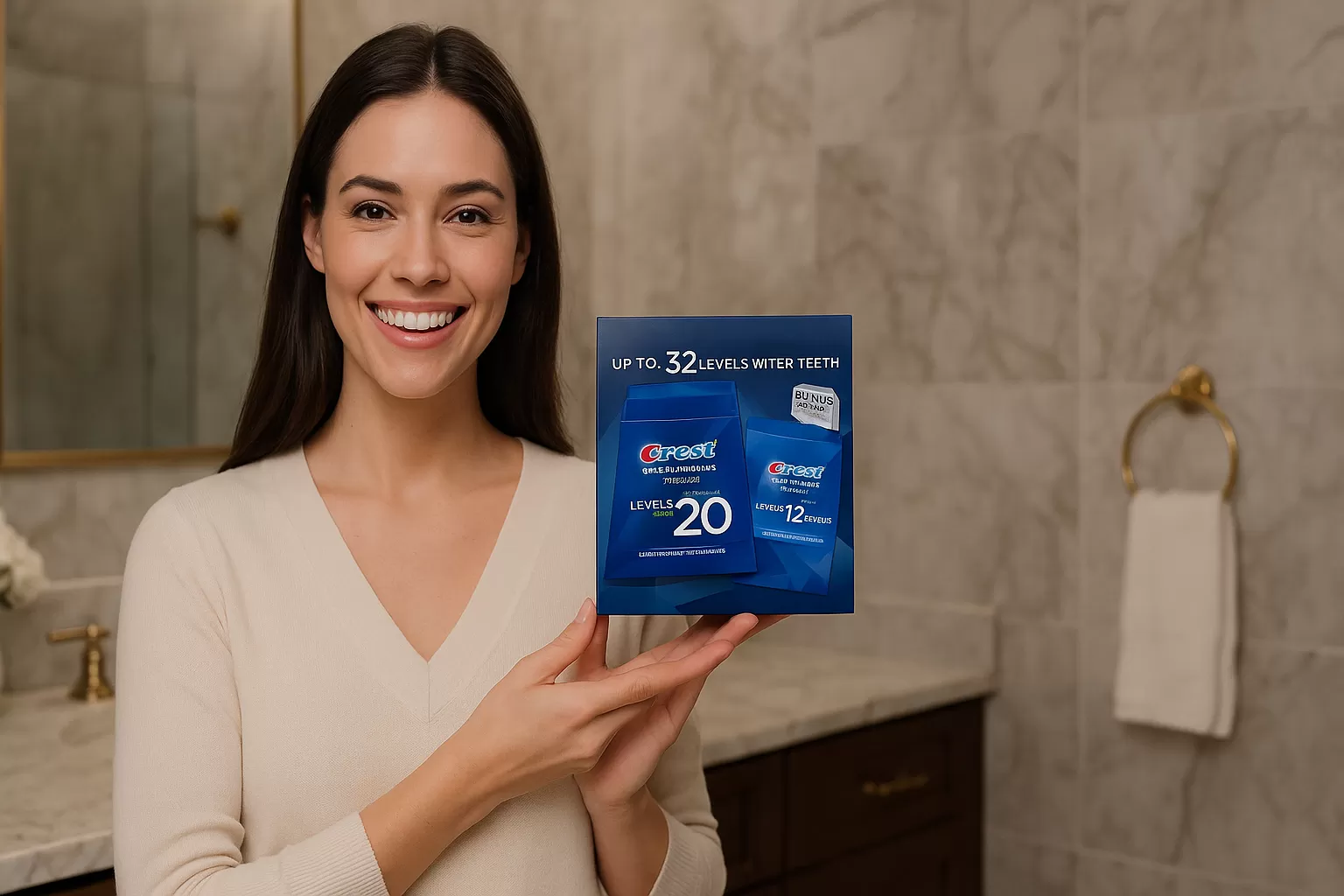 Miếng Dán Trắng Răng Crest 3DWhiteStrips - 60 Miếng