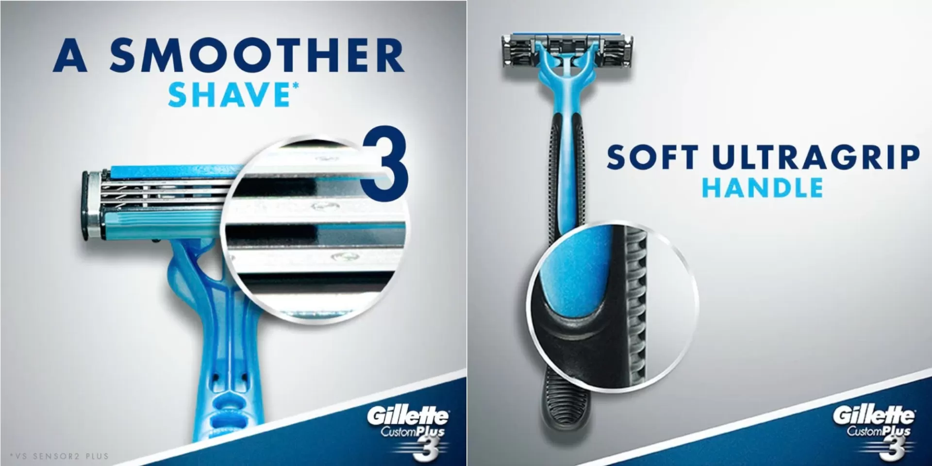 Dao cạo râu Gillette Custom Plus 3, lưỡi dao sắc bén, cạo sạch mịn. Sản phẩm chính hãng Gillette giúp bạn trải nghiệm cạo râu nhanh chóng, an toàn.