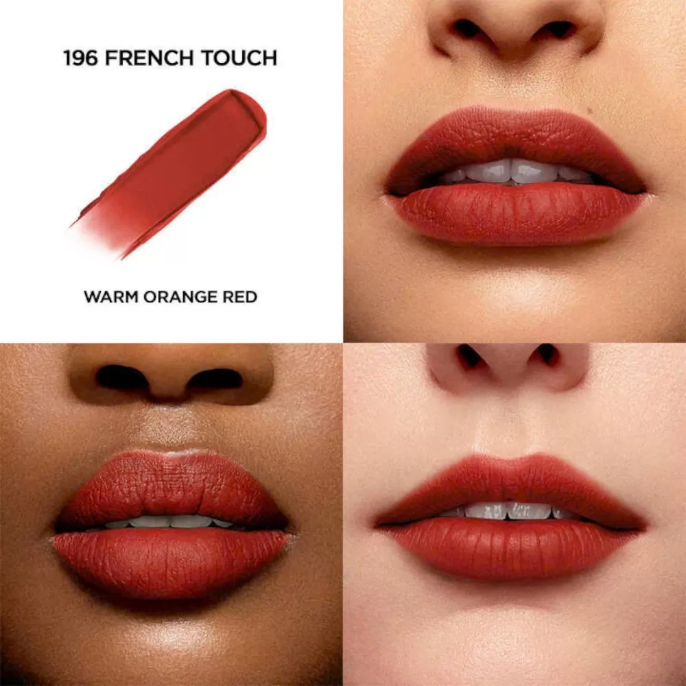 Son môi Lancome L'Absolu Rouge Intimatte 196 French Touch, màu đỏ nổi bật, son lì bền màu, dưỡng môi mềm mại. Mua ngay sản phẩm chính hãng tại HT260.