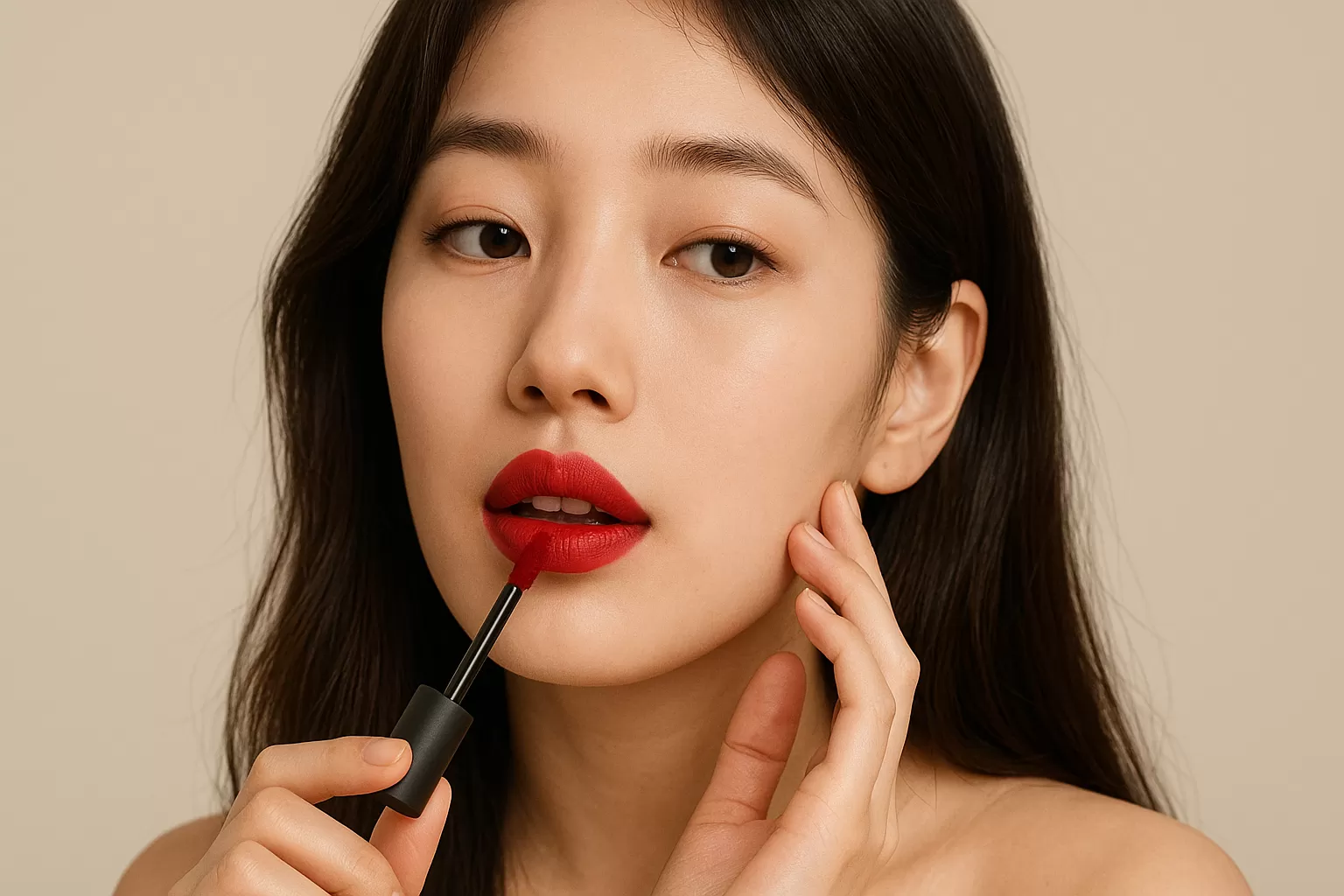 Son kem, son lì dạng kem Air Matte Lip Color Pin Up - Brick red mang sắc đỏ gạch cổ điển, chất son nhẹ tênh, lì mịn, lên màu chuẩn và bền màu.