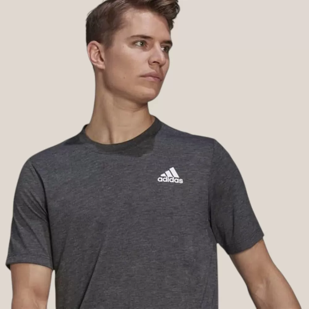 Áo Thun Nam Adidas Essentials Embroidered Small Logo Tee - Xám - Size M
