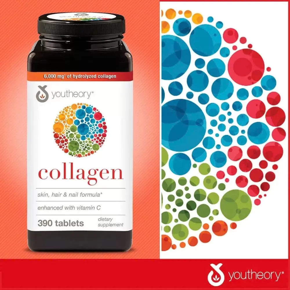 Viên Uống Collagen Biotin Youtheory 6000mg #Hộp 390 viên