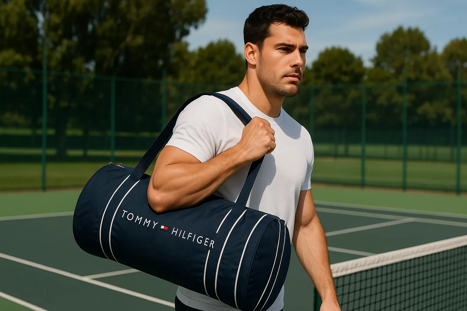 Túi xách thể thao Tommy Hilfiger Logo Duffle Bag tiện lợi, thời trang, dung tích lớn, phù hợp cho mọi hoạt động thể thao và di chuyển hàng ngày.