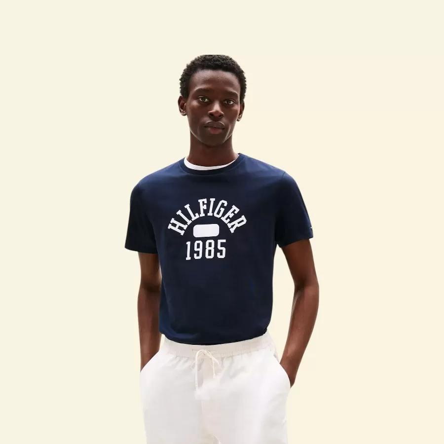 Tommy Hilfiger 1985 Logo T-Shirt #M #Xanh Navy