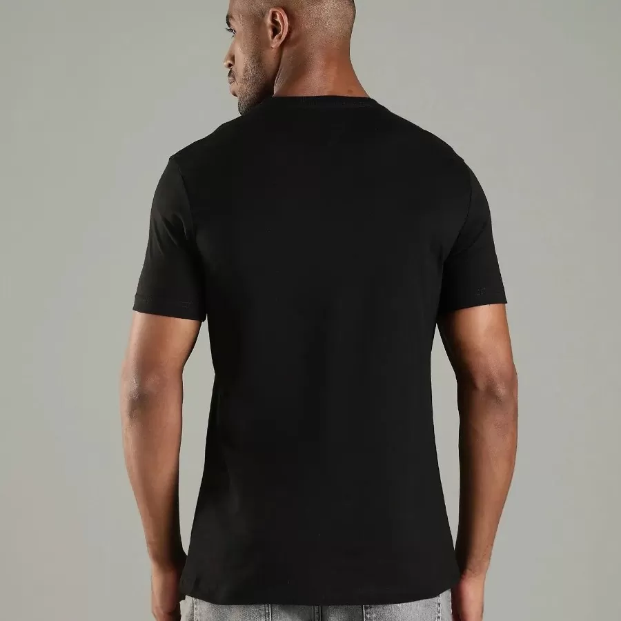 Tommy Hilfiger Embroidered Flag Stripe Logo T-Shirt #L #Đen