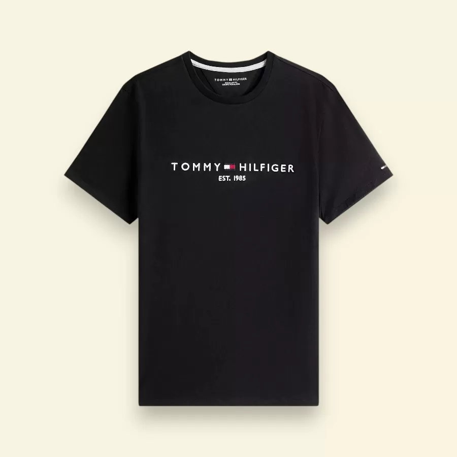 Tommy Hilfiger Embroidered Tommy Logo T-Shirt #M #Đen