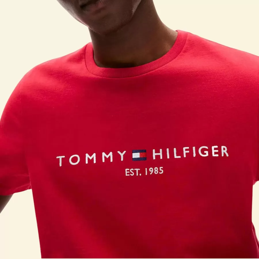 Tommy Hilfiger Embroidered Tommy Logo T-Shirt #M #Đỏ