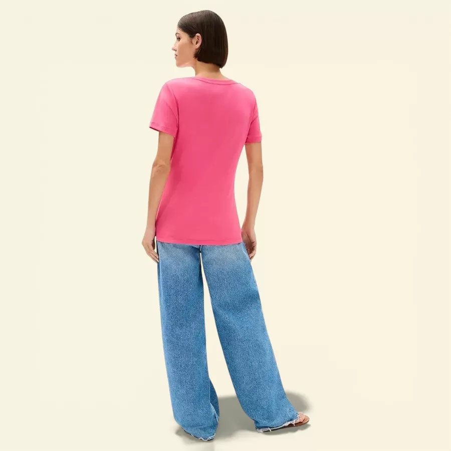 Tommy Hilfiger V-Neck Favorite T-Shirt #S #Hồng (Fandango Pink)