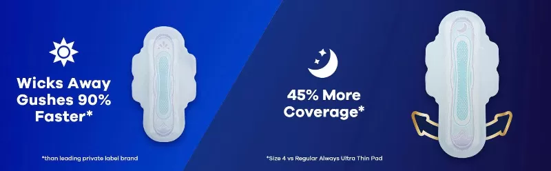 Băng vệ sinh Always Ultra Thin Advanced Overnight Size 4 thấm hút vượt trội ban đêm