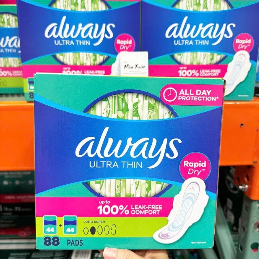 Băng Vệ Sinh Always Ultra Thin Long Super Pads With Wings, Size 2 - 88 Pads