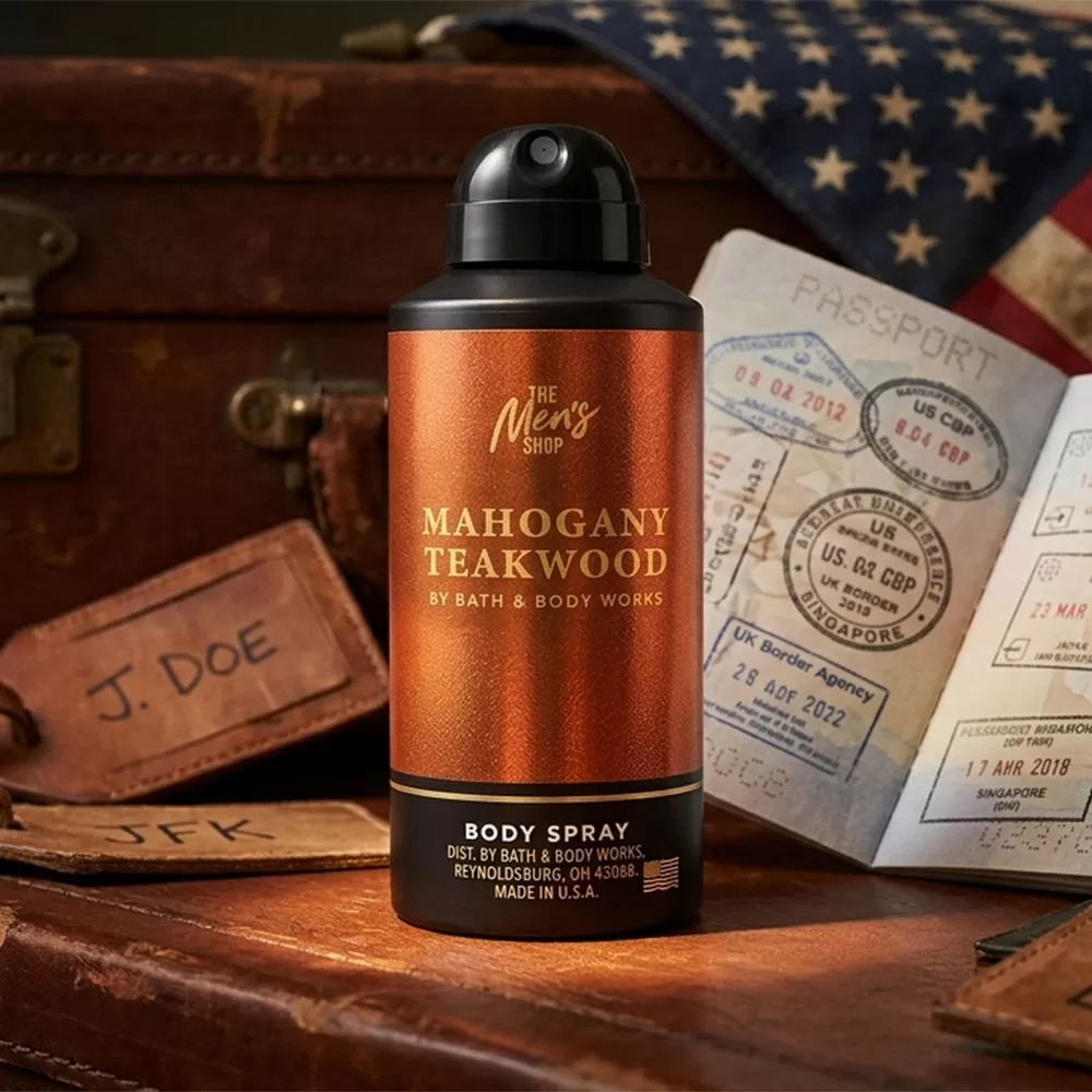 Mahogany Teakwood - Bath & Body Works Men's Deodorizing Body Spray - 3.7 Oz / 104g