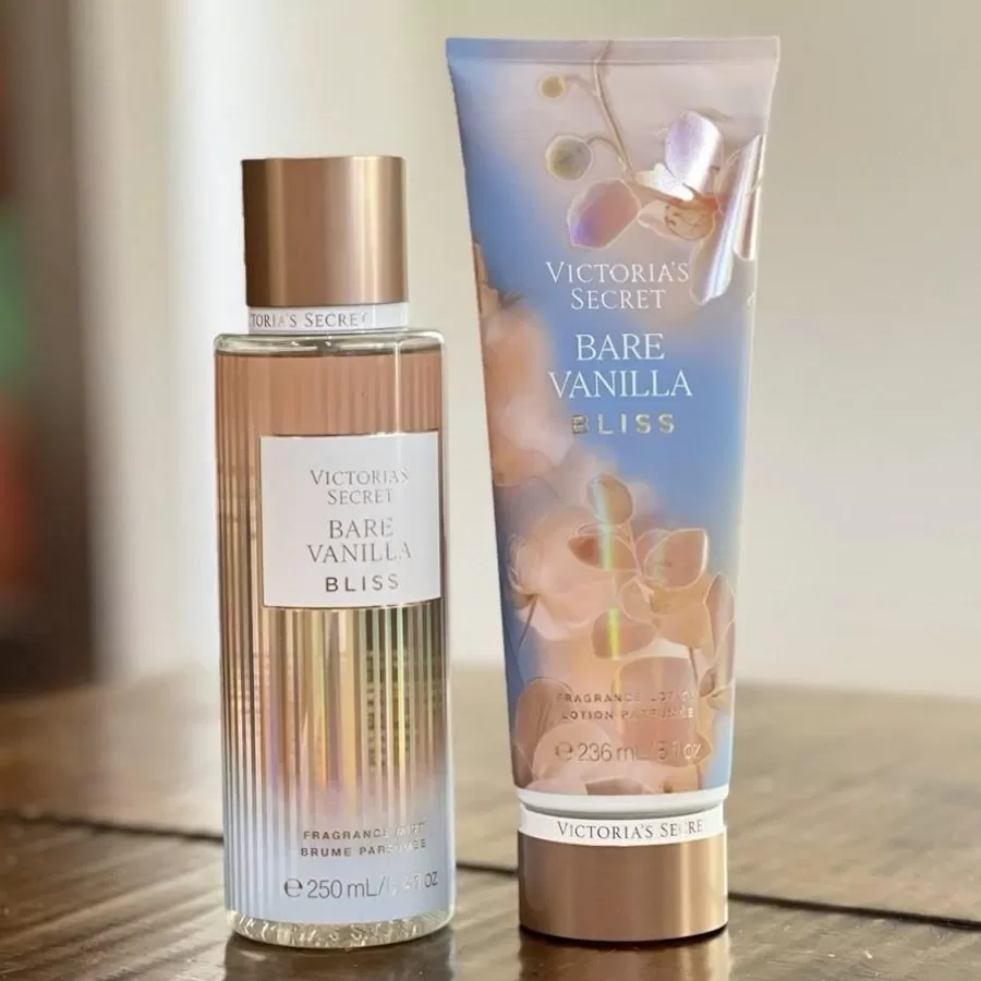 Body mist Victoria's Secret Bare Vanilla Bliss thiết kế chai xịt sang trọng dung tích 8.4 Oz