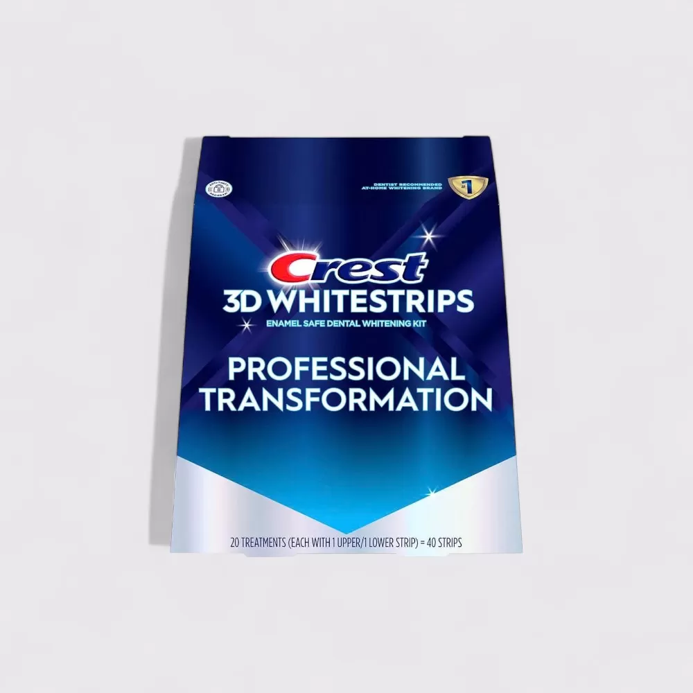 Set miếng dán trắng răng Crest 3D Whitestrips Professional Transformation 40 miếng + Monthly Brightener 20 miếng