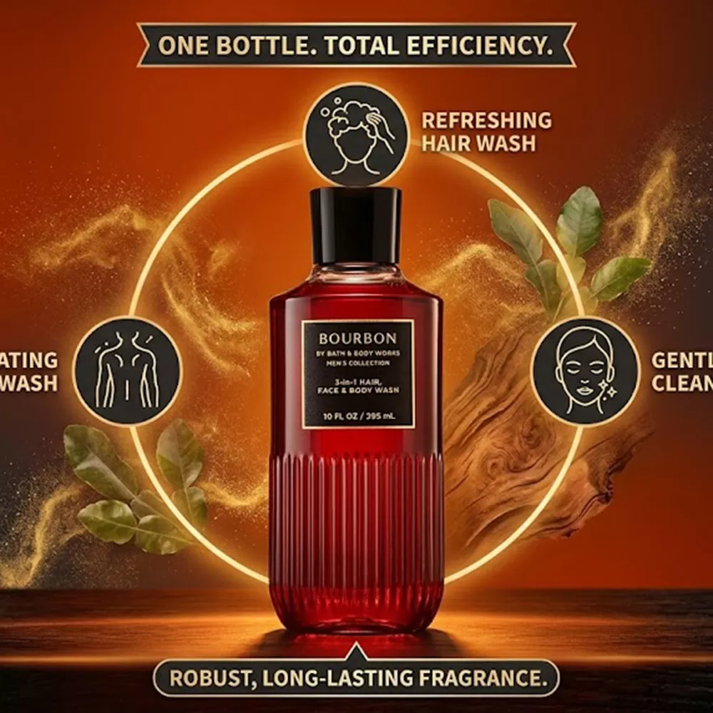 Bourbon - 3-in-1 Hair, Face & Body Wash | Bath & Body Works - 295ml