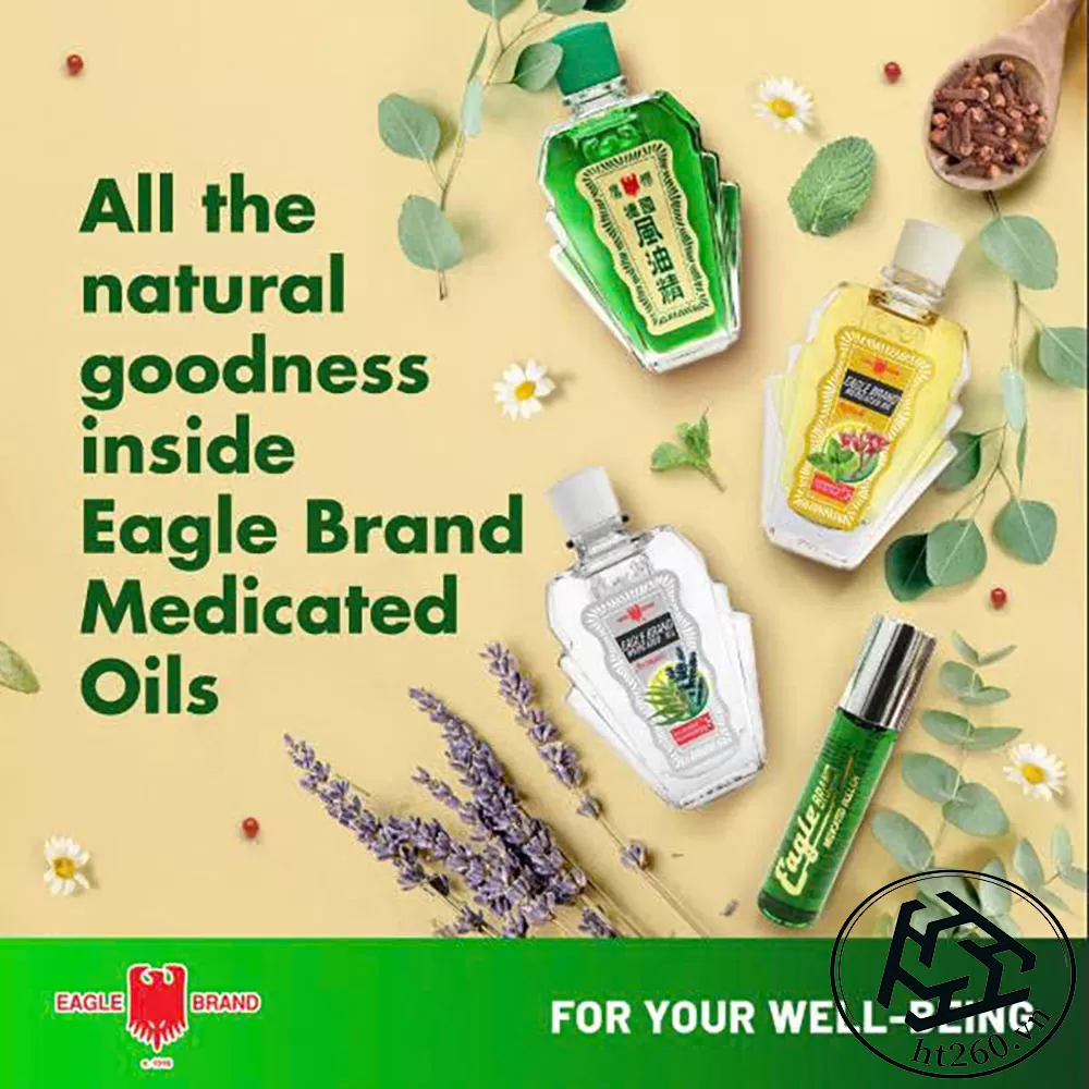 Dầu gió Eagle Brand mang lại cảm giác sảng khoái, dung tích 24ml, chính hãng Singapore