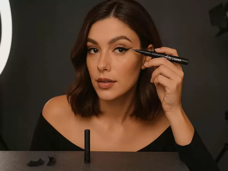 Chì kẻ mắt kiêm keo dán mi Lilly Lashes Power Liner Black