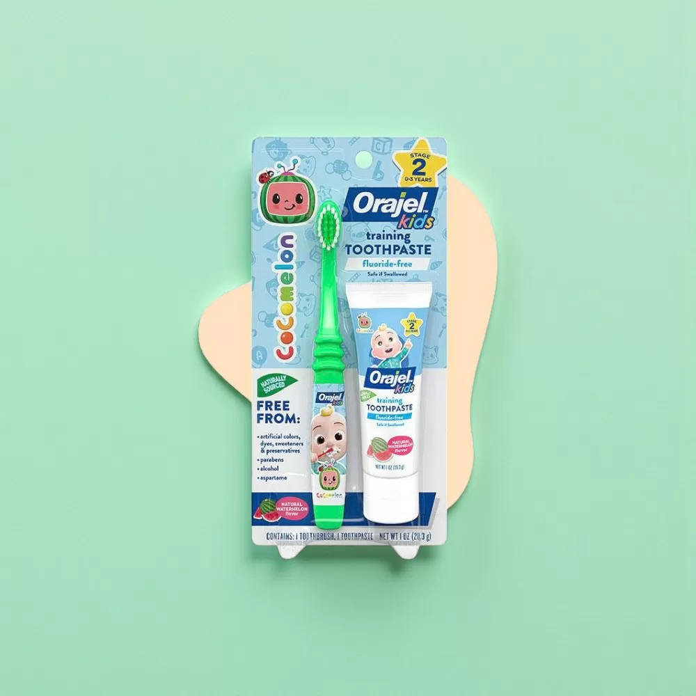 Set Orajel Kids Cocomelon™ Fluoride‑Free Training Toothpaste