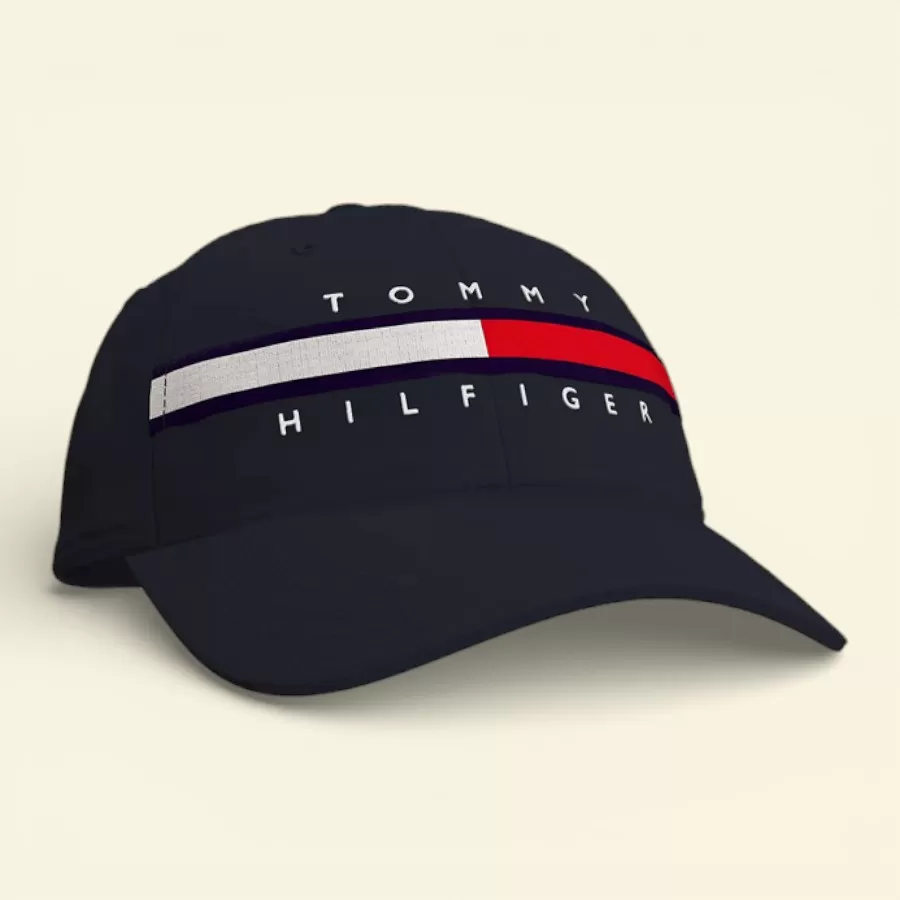 Tommy Hilfiger Flag Stripe Logo Baseball Cap Sky Captain #Xanh Navy
