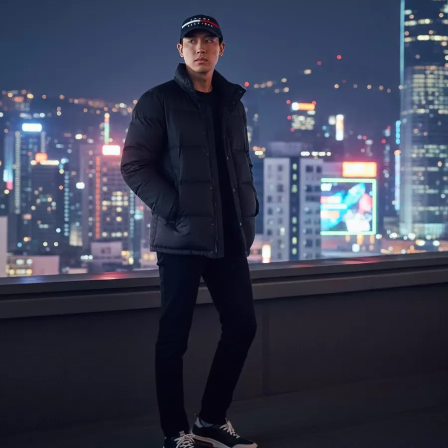 Tommy Hilfiger Flag Stripe Logo Baseball Cap Sky Captain #Xanh Navy