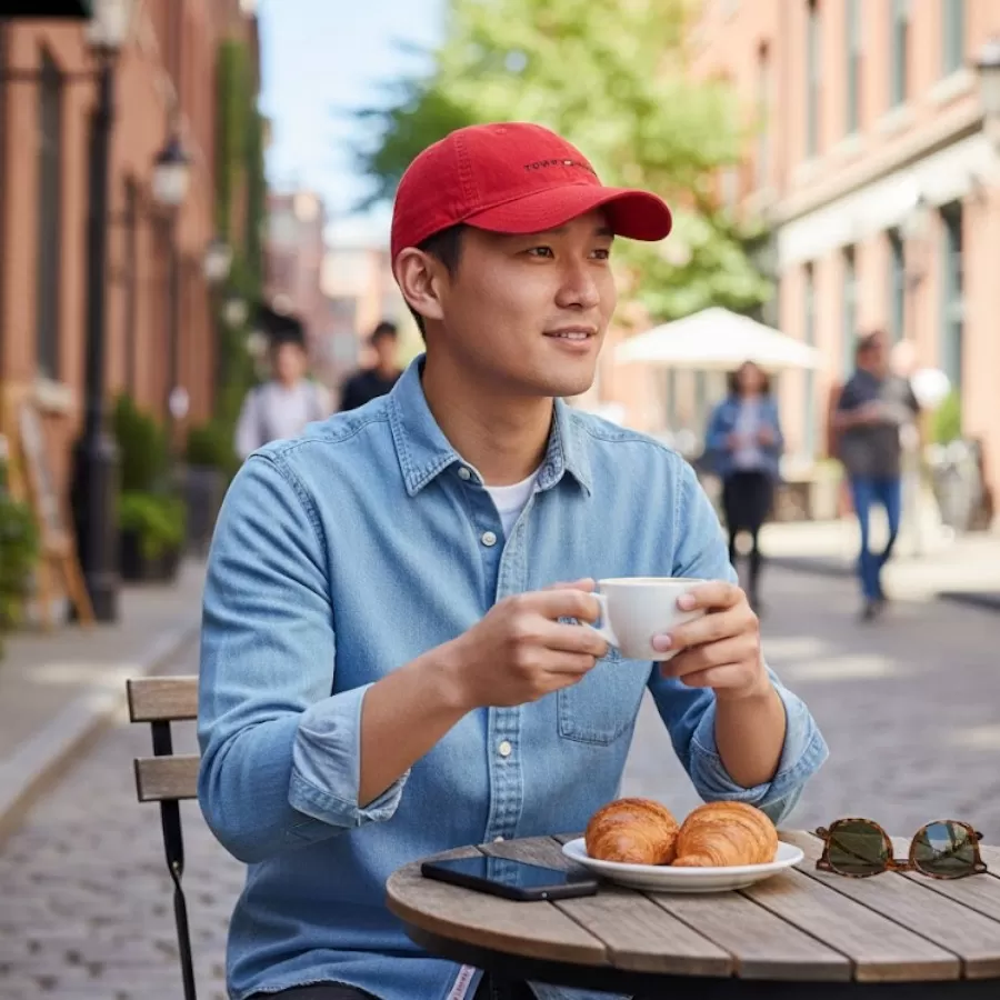 Tommy Hilfiger Baseball Logo Hat #Đỏ