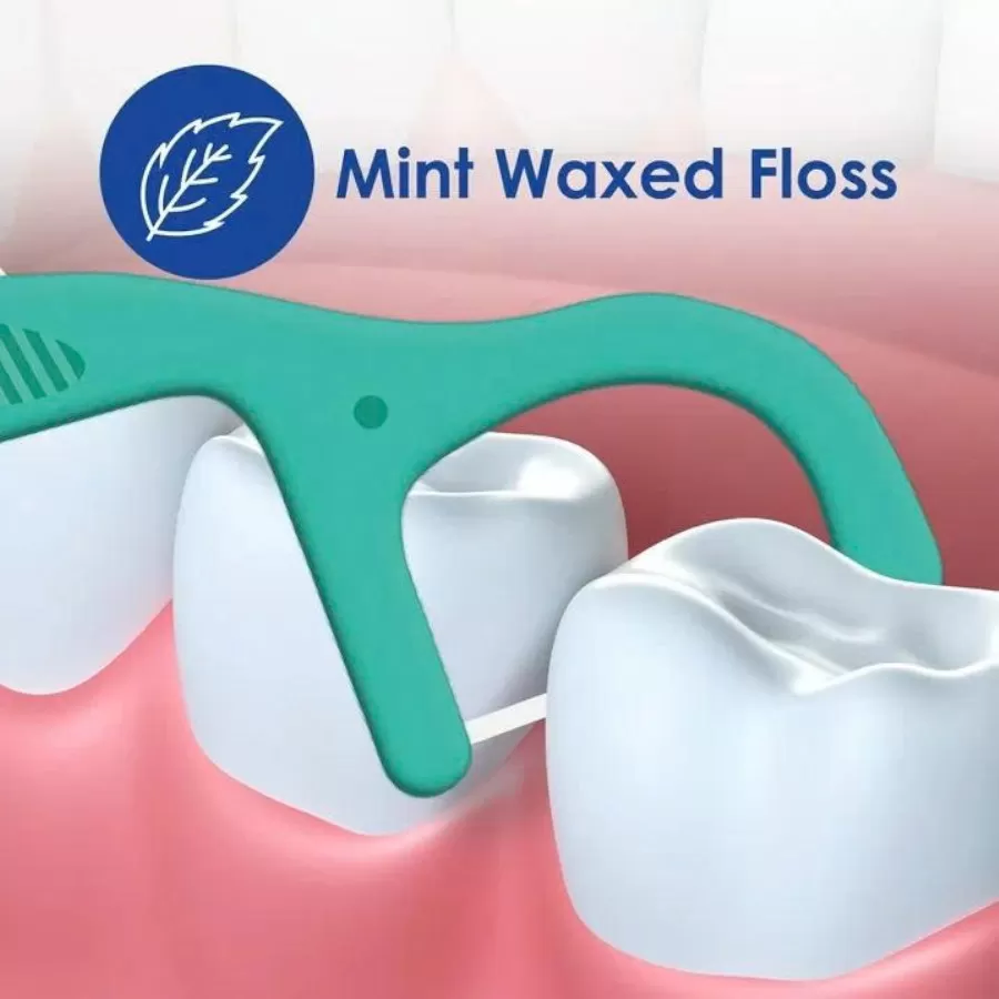 Dr. Fresh Kool Floss Waxed Dental Floss Picks #60 Count