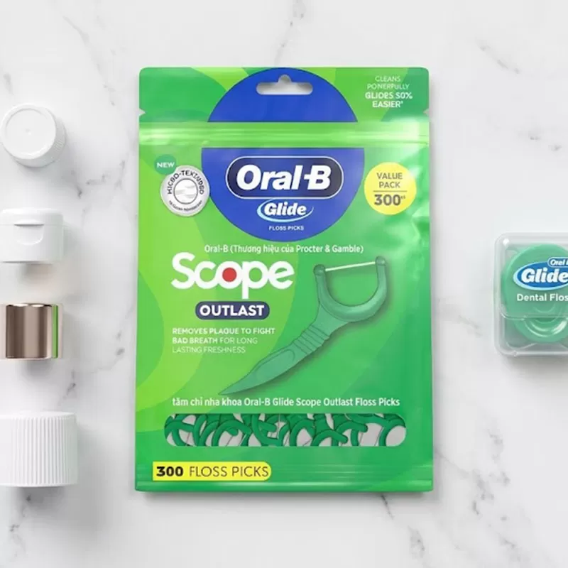 Tăm Chỉ Nha Khoa Oral-b Glide Scope Outlast Floss Picks | 300 Cái
