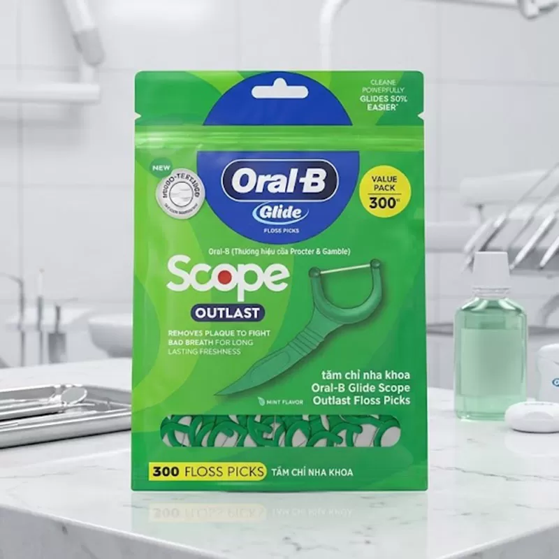 Tăm Chỉ Nha Khoa Oral-b Glide Scope Outlast Floss Picks | 300 Cái