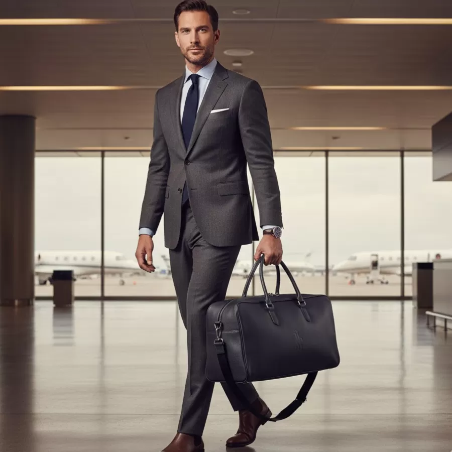 Ralph Lauren Faux Leather Bag #Xanh Đen