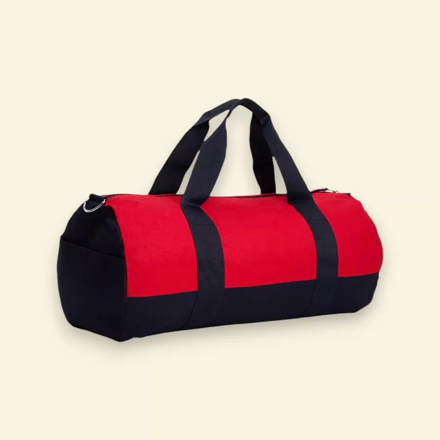 Tommy Logo Colorblock Canvas Duffle Bag