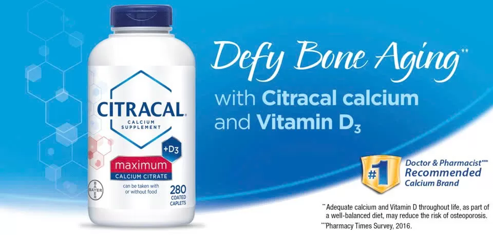 Viên nén canxi Citracal Maximum Calcium Citrated D3 với thành phần vitamin D3 hỗ trợ xương.