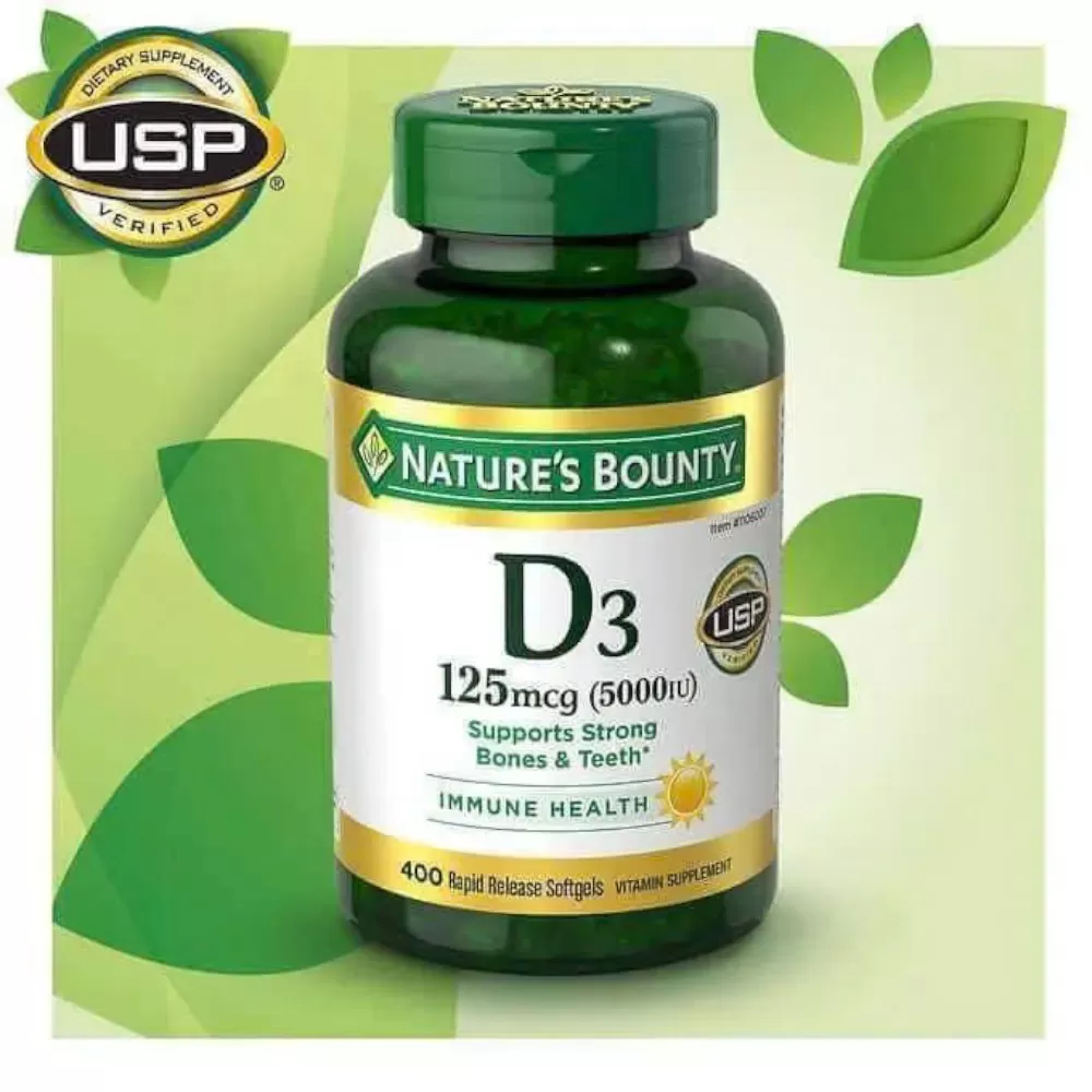 Viên Uống Vitamin Tổng Hợp Bổ Sung Vitamin D3 - Nature’s Bounty Vitamin D3 5000IU 400 Viên