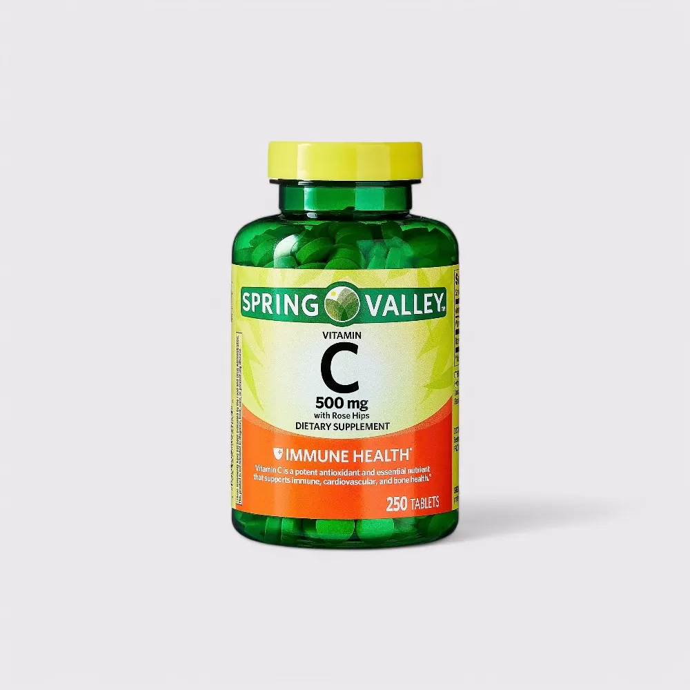 Viên uống Spring Valley Vitamin C With Natural Rose Hips 500mg | 200 viên