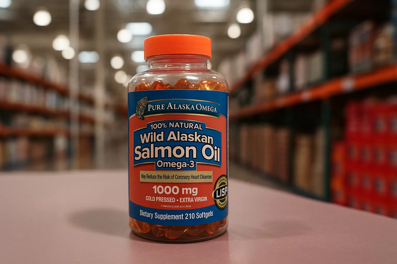 Viên dầu cá hồi Pure Alaska Omega 1000mg omega-3 salmon oil từ cá hoang dã Alaska