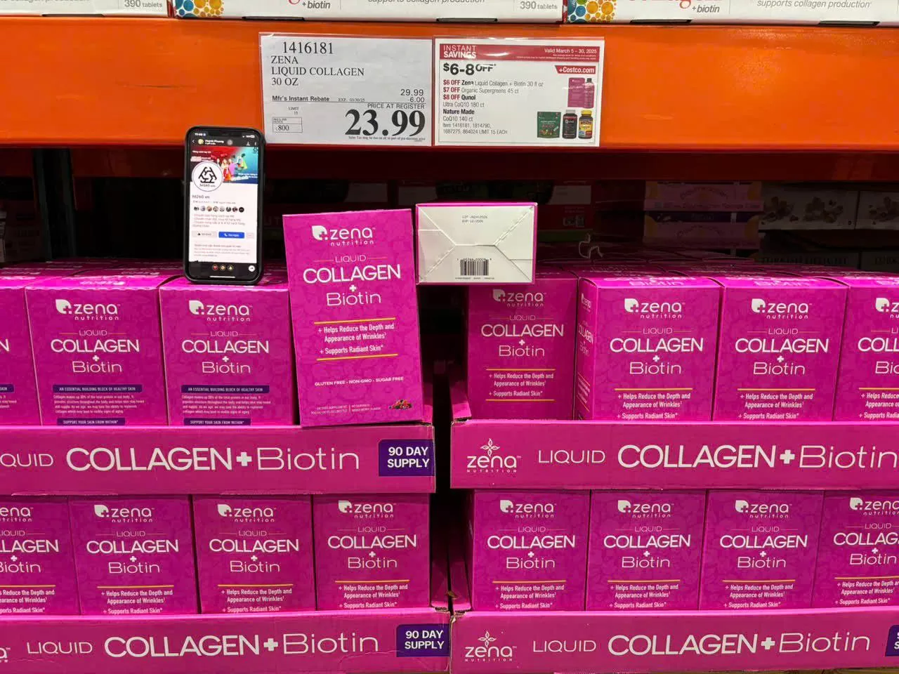 Collagen nước Zena Nutrition Liquid Collagen Biotin 900ml giúp da căng mịn, tóc chắc khỏe. Sản phẩm chính hãng từ Zena Nutrition, đẹp da từ bên trong.