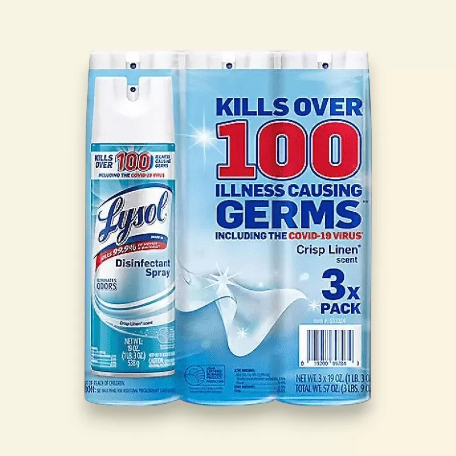 Xịt khử khuẩn Lysol hương Vải Mới Crisp Linen nhập khẩu Mỹ, diệt 99.9% vi khuẩn và vi-rút gây bệnh trong không khí.