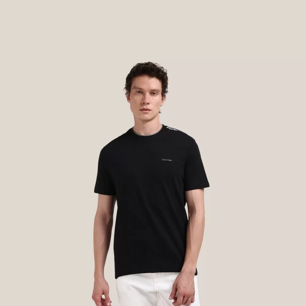Áo Thun Calvin Klein Short Sleeve Shoulder Taping T-Shirt - Đen / Size M