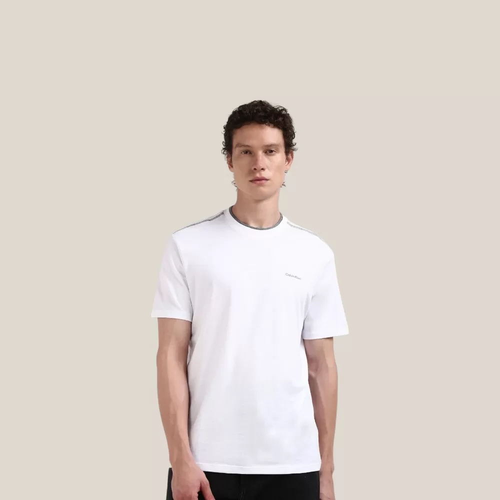 Áo Thun Calvin Klein Short Sleeve Shoulder Taping T-Shirt - Trắng / Size M