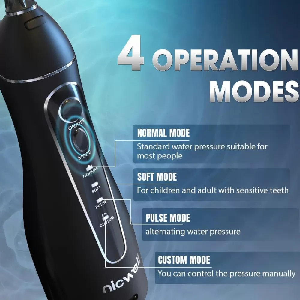 Máy tăm nước Nicwell 4 Modes F5025 Water Flosser Black