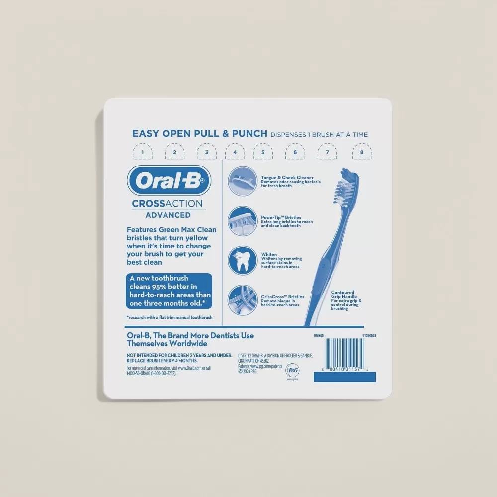Oral-B CrossAction Advanced MaxClean Manual Toothbrush #8-Pack