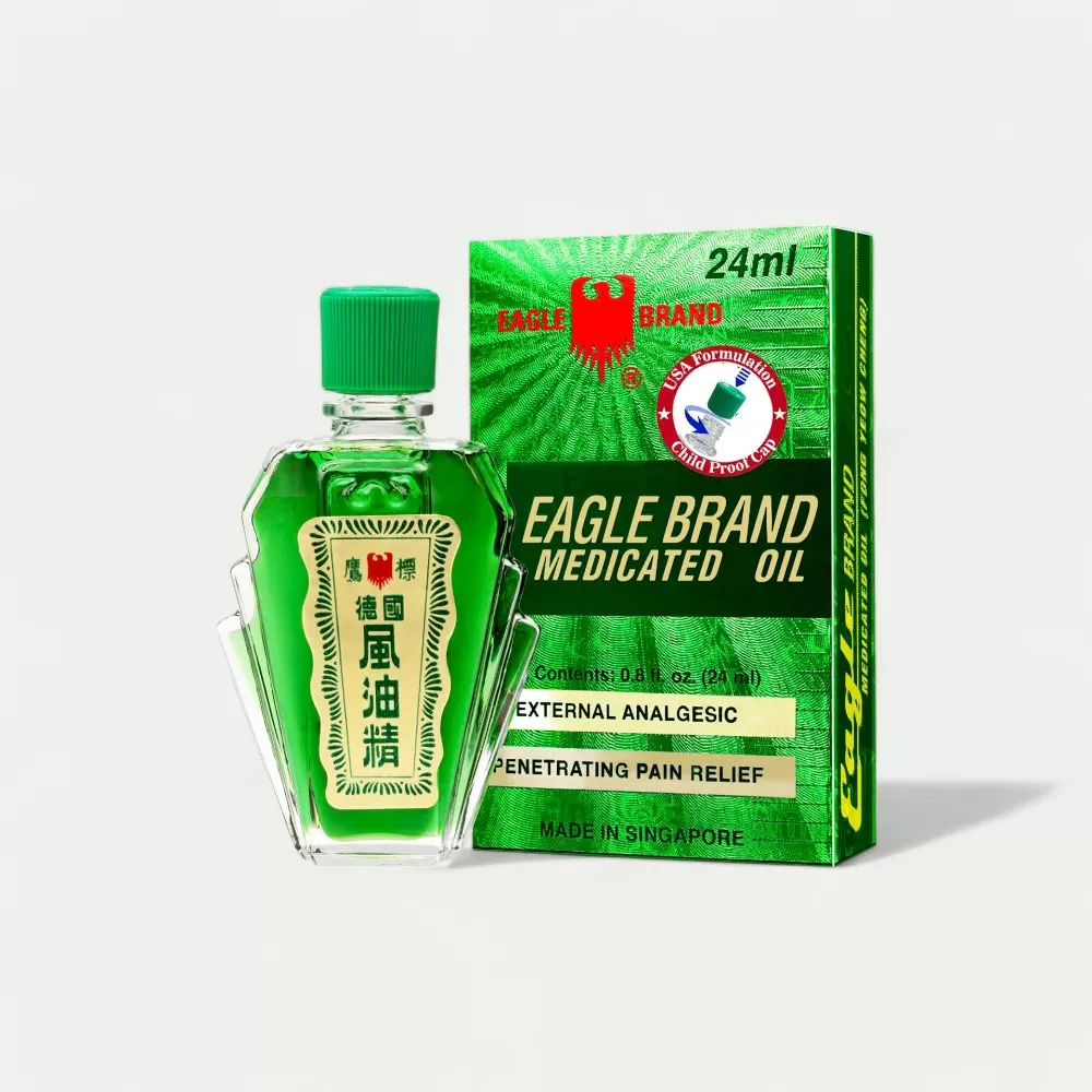 Dầu Gió Xanh Con Ó Singapore Eagle Brand Medicated Oil
