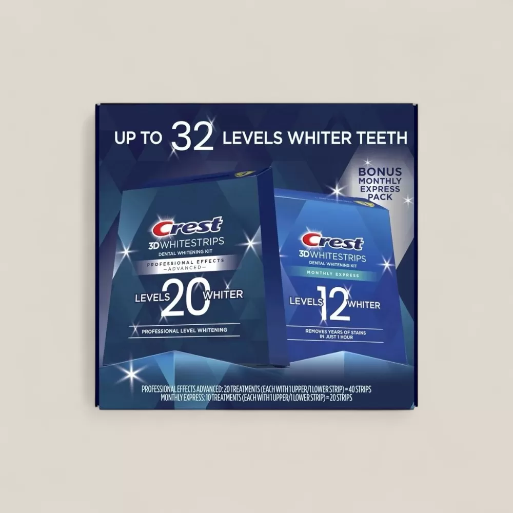 Miếng Dán Trắng Răng Crest 3DWhiteStrips - 60 Miếng