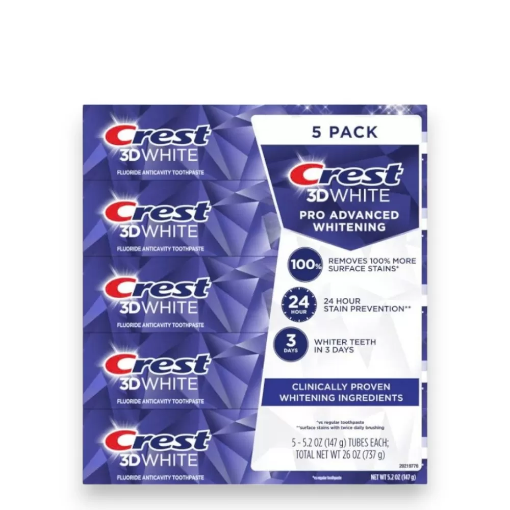 Kem đánh răng Crest 3D White Pro Advanced Whitening - Set 5 x 147g