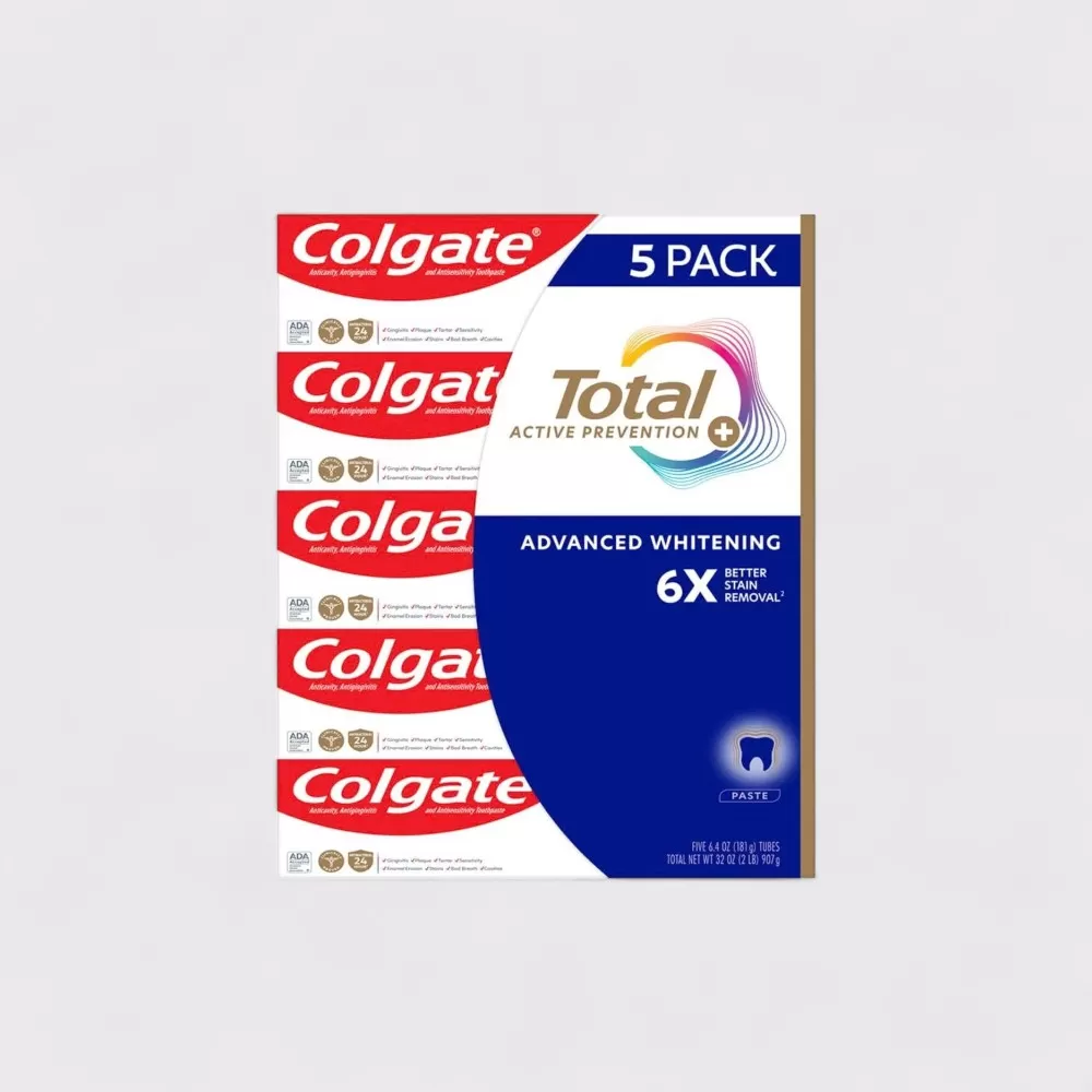 Kem Đánh Răng Colgate Total Advanced Whitening | Set 5 packs x 181g