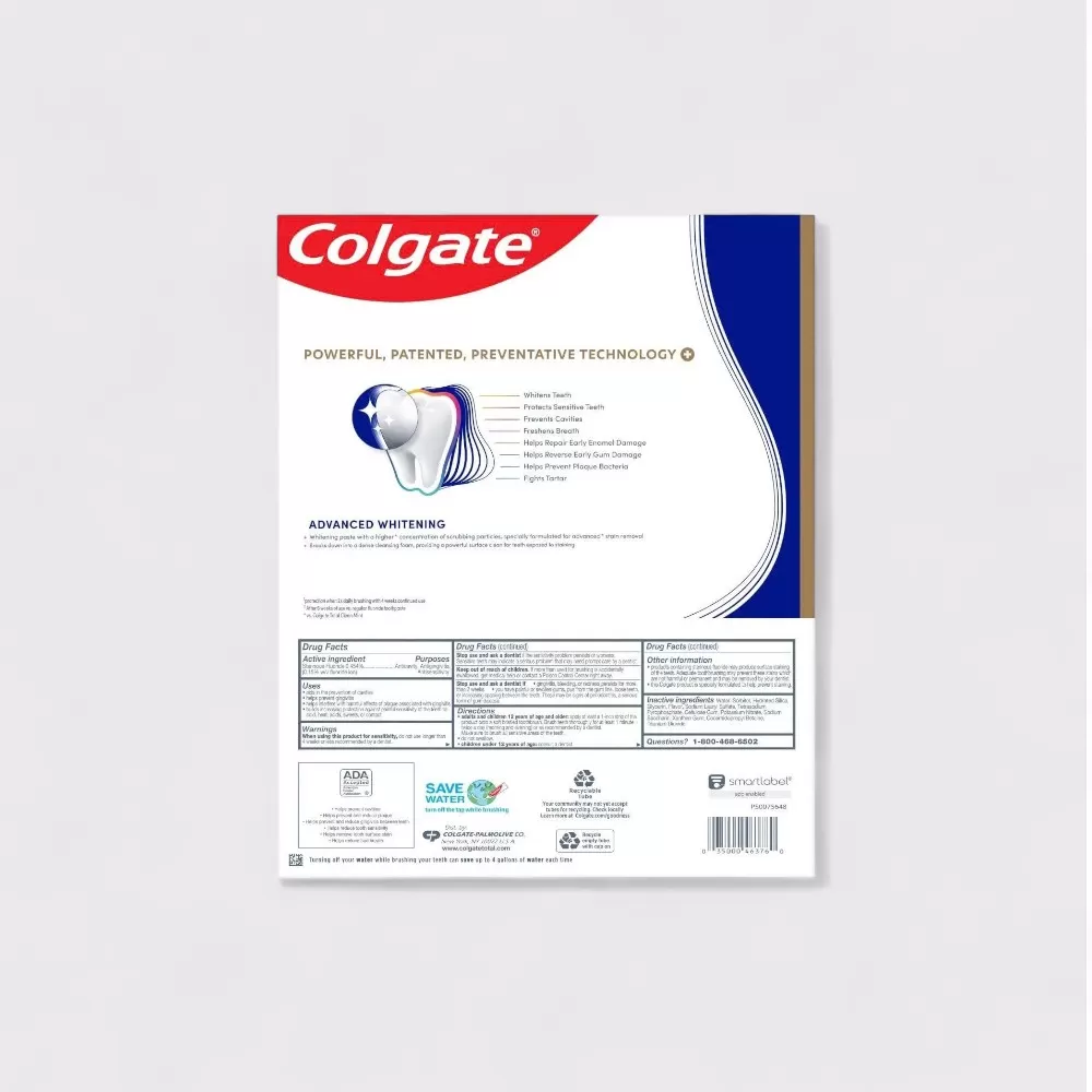 Kem Đánh Răng Colgate Total Advanced Whitening | Set 5 packs x 181g