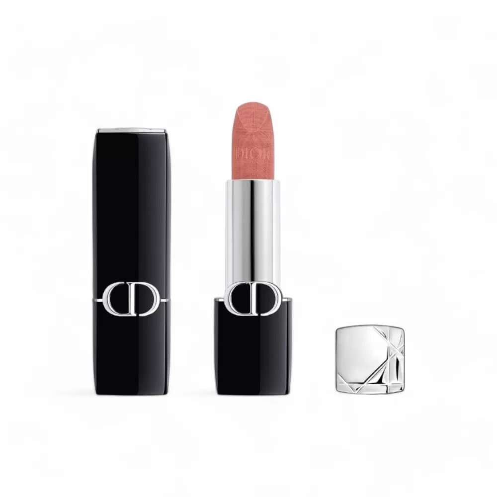 Son Dior Rouge Velvet 100 Nude Look, Màu Hồng Nude - Son mini Dior 1.5g
